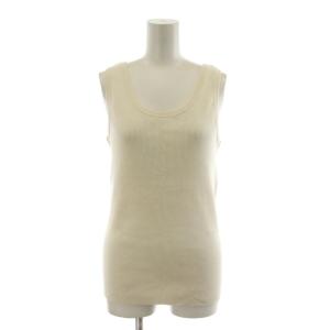 21SS Li/Si RIB ノースリーブプルオーバー タンクトップ 絹混 シルク混 リネン混 アイボリー