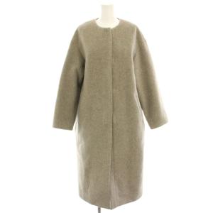 ラムウールノーカラーロングコート 36 グレージュ 19020900585230 /HN