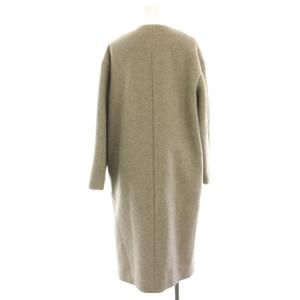 IENA ラムウールノーカラーロングコート 36 グレージュ 19020900585230 /HN