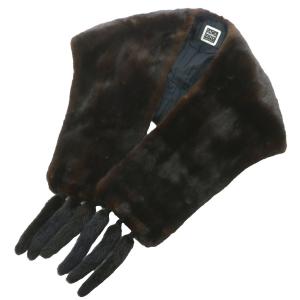 銀サガ マフラー ミンクファー 毛皮 ショール ストール ブラウン /AP