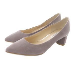 パンプス ポインテッドトゥ ヒール スエード 25cm グレージュ /SR