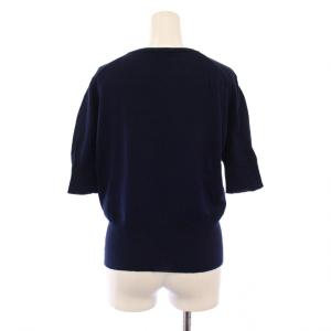 Vivienne Westwood RED LABEL ニット 半袖 クルーネック ストレッチ  オーブ ロゴ 刺繍 ワンポイント M 紺 ネイビー /BB