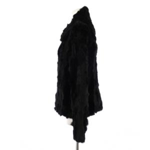 PINK HOUSE ファーコート ショート丈 ラビットファー L 黒 /BM