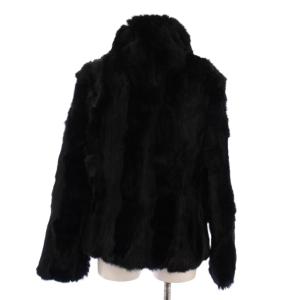 PINK HOUSE ファーコート ショート丈 ラビットファー L 黒 /BM