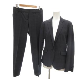 美品 セットアップ ジャケット パンツ スラックス L グレー チェック柄 /YJ