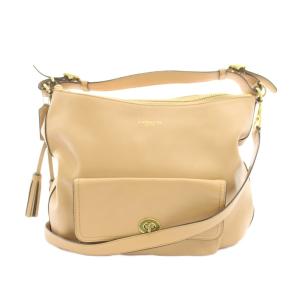 レガシー ホーボー ハンドバッグ ショルダーバッグ 2way レザー ロゴチャーム タッセル ベージュ