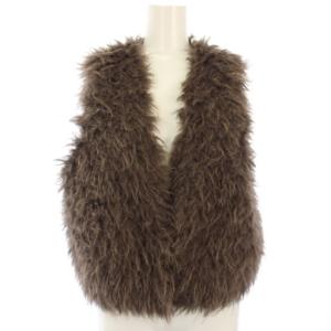 NAVY 24AW フェイクファーベスト ジレ F 茶 GGZ1042107A0004 /TK