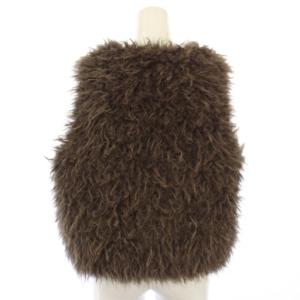 GALLARDAGALANTE NAVY 24AW フェイクファーベスト ジレ F 茶 GGZ1042107A0004 /TK