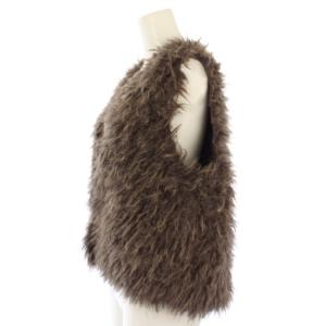 GALLARDAGALANTE NAVY 24AW フェイクファーベスト ジレ F 茶 GGZ1042107A0004 /TK