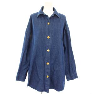 24SS 10.8OZデニムオーナメントボタンシャツ 長袖 青 ブルー 24050370041010 /TK