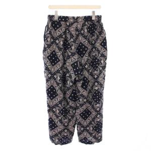 JOURNAL STANDARD LUXE 25SS バンダナプリントイージーパンツ スラックス ウエストゴム バイカラー 総柄 F 紺 ネイビー