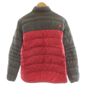 MARMOT ダウンジャケット ロゴ 刺繍 バイカラー ナイロン M グレー 赤 レッド MJD-F2007A /AN22