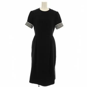 ワンピース 半袖 ボーダー ロング 36 黒 ブラック BD1711-3E-03 /G
