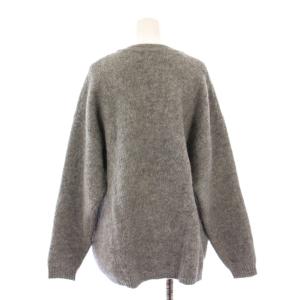 SLOBE IENA ニットカーディガン 長袖 Vネック 金ボタン ウール混 アルパカ混 モヘヤ混 F グレー /BB