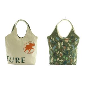 HUNTING WORLD トートバッグ リバーシブル 白 ホワイト 緑 グリーン /SS OS