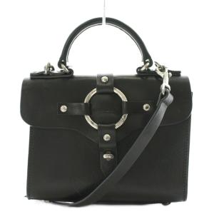 ショルダーバッグ ハンドバッグ 2way レザー 黒 ブラック /AN22