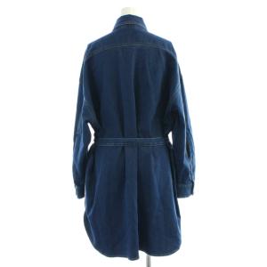 DIESEL デニムシャツ ワンピース ウエストリボン 長袖 XXS 紺 ネイビー 00ECALA6185BF03 /AP