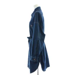 DIESEL デニムシャツ ワンピース ウエストリボン 長袖 XXS 紺 ネイビー 00ECALA6185BF03 /AP