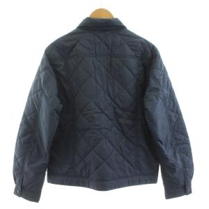 BEAMS 22AW キルト Gジャケット 中綿 ステンカラー 裏地チェック柄 L 紺 ネイビー 11-18-0036-147