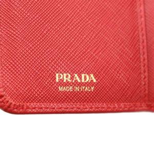PRADA サフィアーノ 二つ折り財布 小銭入れ ロゴ レザー 赤 レッド 1M1225 /AN12 OH