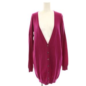 ニットカーディガン カシミヤ ロング 長袖 2 ピンク /HN