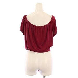 GUCCI カットソー 半袖 ラップ 巻き ストレッチ ショート丈 ロゴチャーム 40 紫 パープル /BB