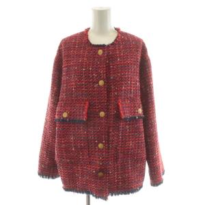 22AW GIOLICAツイードワイドジャケット レッド 22010370040030
