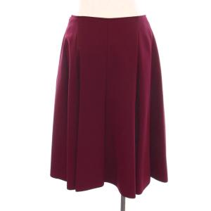 FOXEY NEW YORK フレアスカート ひざ丈 38 ボルドー ワインレッド 39983 /YM