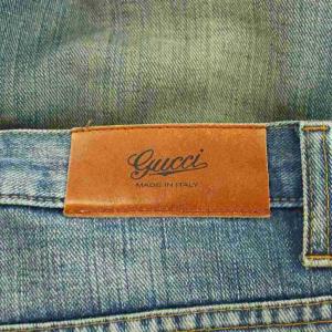 GUCCI デニムパンツ ジーンズ ジーパン Gパン ボタンフライ 44 青 ブルー 161394 71915 /AN31