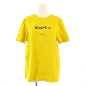 Tシャツ カットソー 半袖 クルーネック ロゴ プリント ストレッチ L 黄色 イエロー /BB