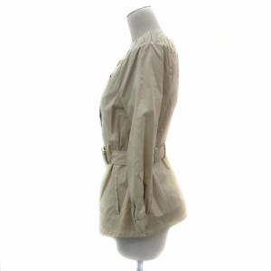PATRIZIA PEPE タグ付き ノーカラージャケット ミドル丈 ウエストベルト付き 40 L ベージュ /YS13