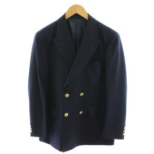 テーラードジャケット ダブル 紺ブレ 金ボタン ウール 160 紺 ネイビー /AN34