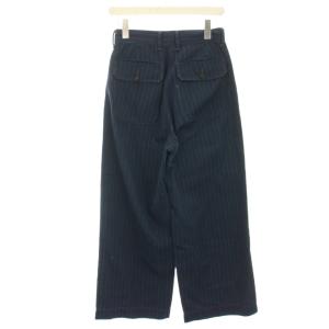 45R カチンヒッコリーのパンツ ワイドパンツ ストライプ 1 紺 ネイビー 5036130 /HN
