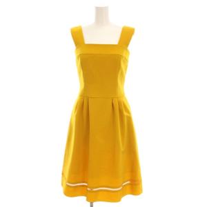 Elegant Stitch ドレス ワンピース キャミソール ひざ丈 36 黄色 マスタード色 39925