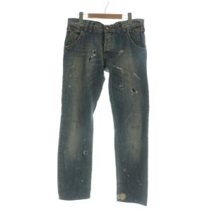デニム ジーンズ ボタンフライ 33 青 ブルー ダメージ加工 W0103268602WG1 /AP