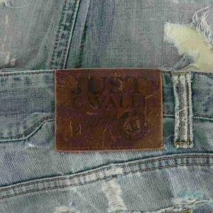 JUST cavalli デニム ジーンズ ボタンフライ ダメージ加工 青 ブルー ライトブルー V0205247537VG4 /AP