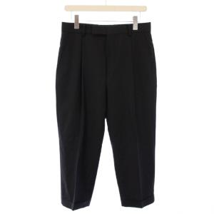 ロロピアーナ スラックスパンツ タック ジップフライ ウール 無地 ワンカラー S 黒 ブラック /BB