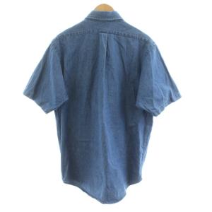 RALPH LAUREN BLAIRE ボタンダウンシャツ デニムシャツ 刺繍 S インディゴ /KU