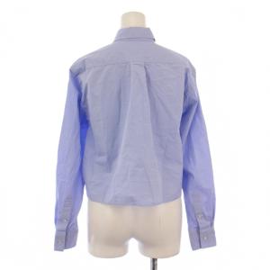 BEAUTY&YOUTH UNITED ARROWS H シャツ ブラウス 長袖 レギュラーカラー ショート丈 無地 ワンカラー S 青 ブルー 1611-299-2432