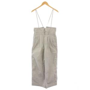 24SS サロペット ワイドパンツ ジップフライ バックリボン 34 グレー /BB