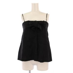 25SS ライトビスリネンビスチェ キャミソール リボン ワンカラー 36 黒 ブラック 4110700523