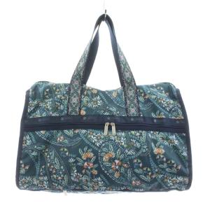 ボストンバッグ ペイズリー柄 ナイロン ポーチ 緑 グリーン マルチカラー /KU