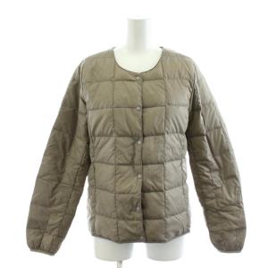 ダウンジャケット ノーカラー ナイロン アウター M ベージュ LN2303 /AN38