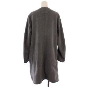 DANTON FLEECE COLLARLESS COAT フリースカラーレスコート ロング 38 グレー JD-8992