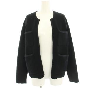 22AW ウールナイロンブークレー フロントオープンカーディガン ニット 長袖 S 黒 ブラック 11022402703