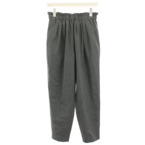 ウールギャバトラウザーズ テーパードパンツ イージー ギャザー 38 グレー 300CA331-1870