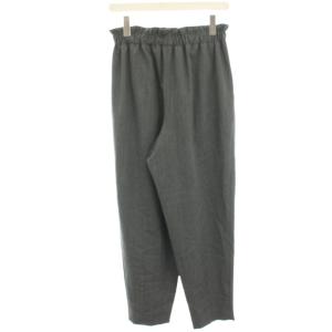 ENFOLD ウールギャバトラウザーズ テーパードパンツ イージー ギャザー 38 グレー 300CA331-1870