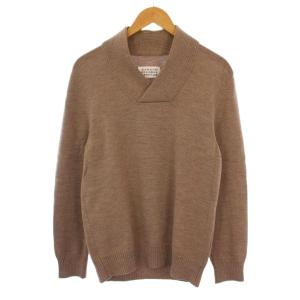 ここのえ期 ショールカラーニット セーター 長袖 ウール S 茶 /BM