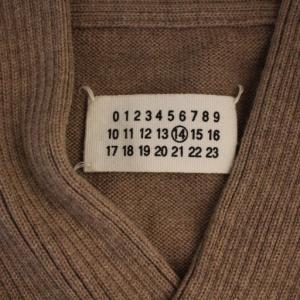 Maison Margiela 14 ここのえ期 ショールカラーニット セーター 長袖 ウール S 茶 /BM