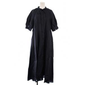 24SS クリアリネンワンピース 38 ネイビー 3910300304